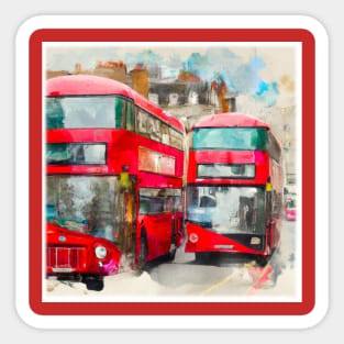 Double Decker Bus Traffic Sticker